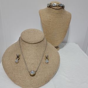 Brighton Silver and Gold Celestial Blue Topaz Set